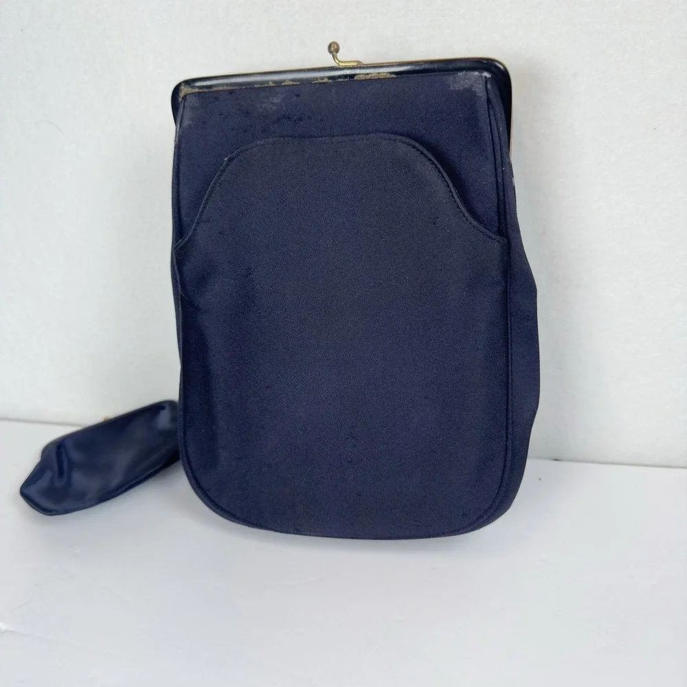 VTG 50s Koret Evening Purse + Coin Purse Julius Garfinckel DC Purple + Gold Trim